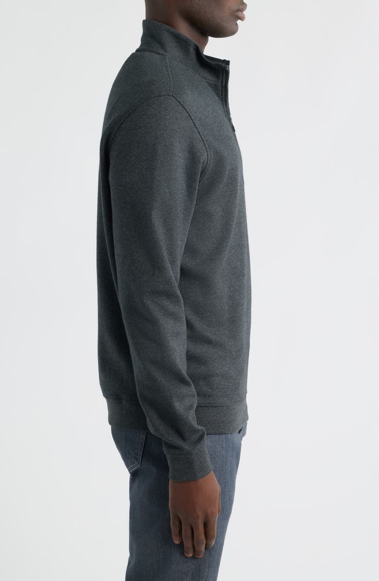 Scott Barber Pima Cotton Interlock Quarter Zip Pullover, Alternate, color, Charcoal Heather