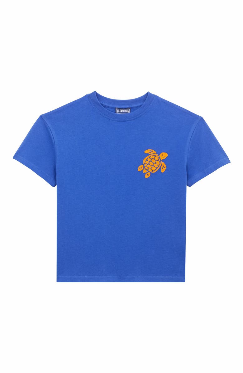 Vilebrequin Kids
 Embroidered Turtle Cotton T-Shirt, Alternate, color, Marrakech