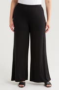 24seven Comfort Apparel Elastic Waist Stretch Flare Pants