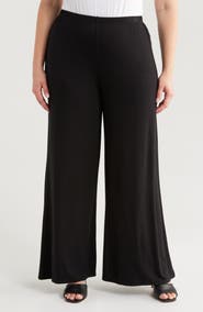 24seven Comfort Apparel Elastic Waist Stretch Flare Pants