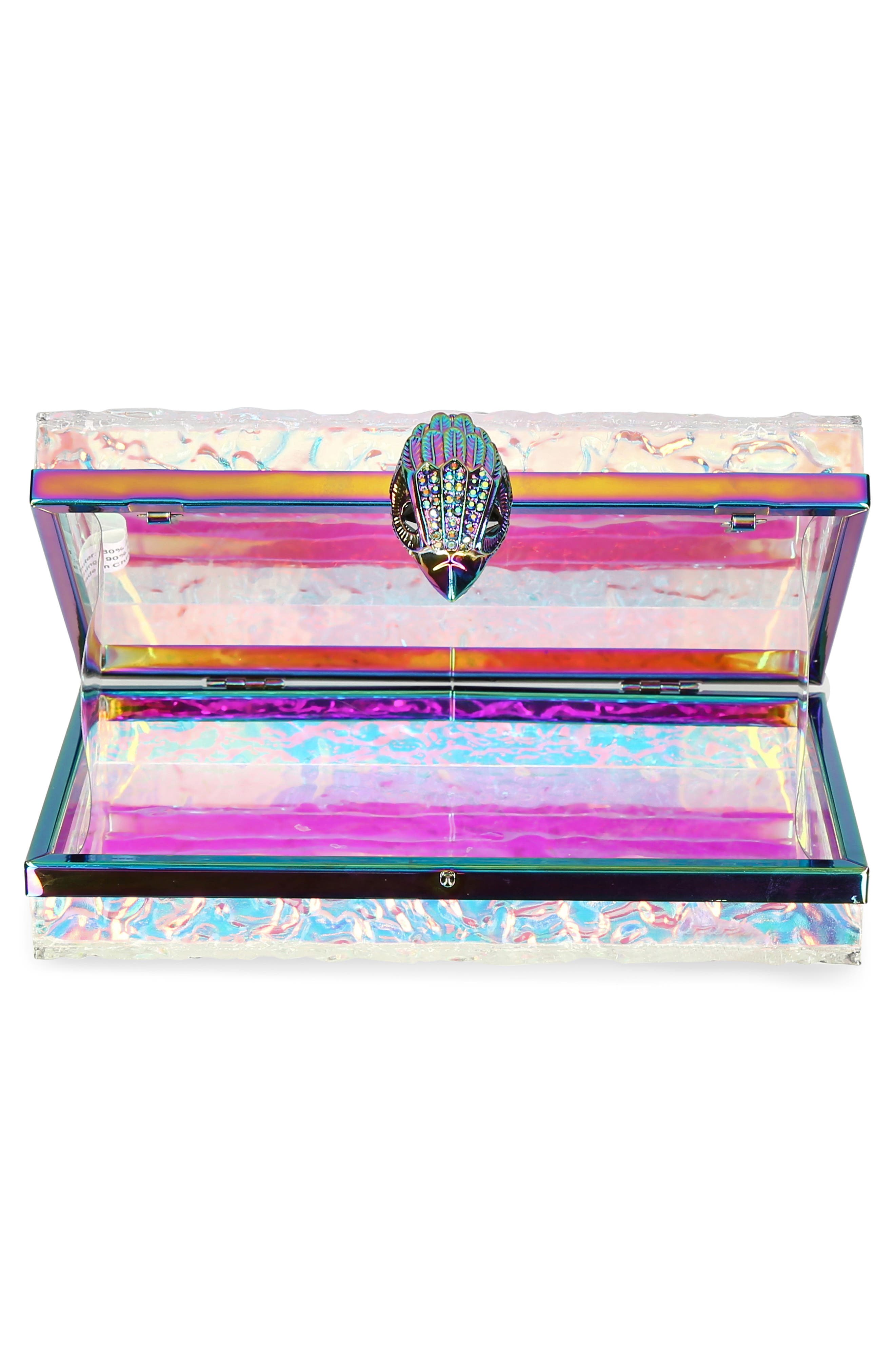 Kurt Geiger London Eagle Iridescent Box Clutch, Alternate, color, 