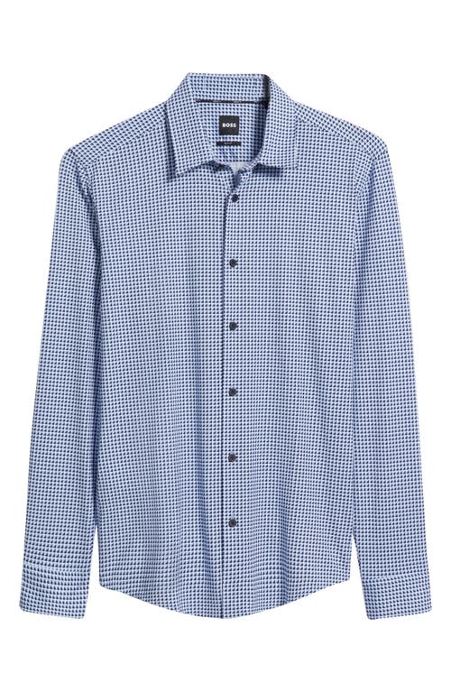 Hugo Boss Boss Roan Kent Slim Fit Button-up Shirt In Blue