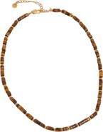 ADIBA Horizon Tiger Eye Stainless Steel Necklace