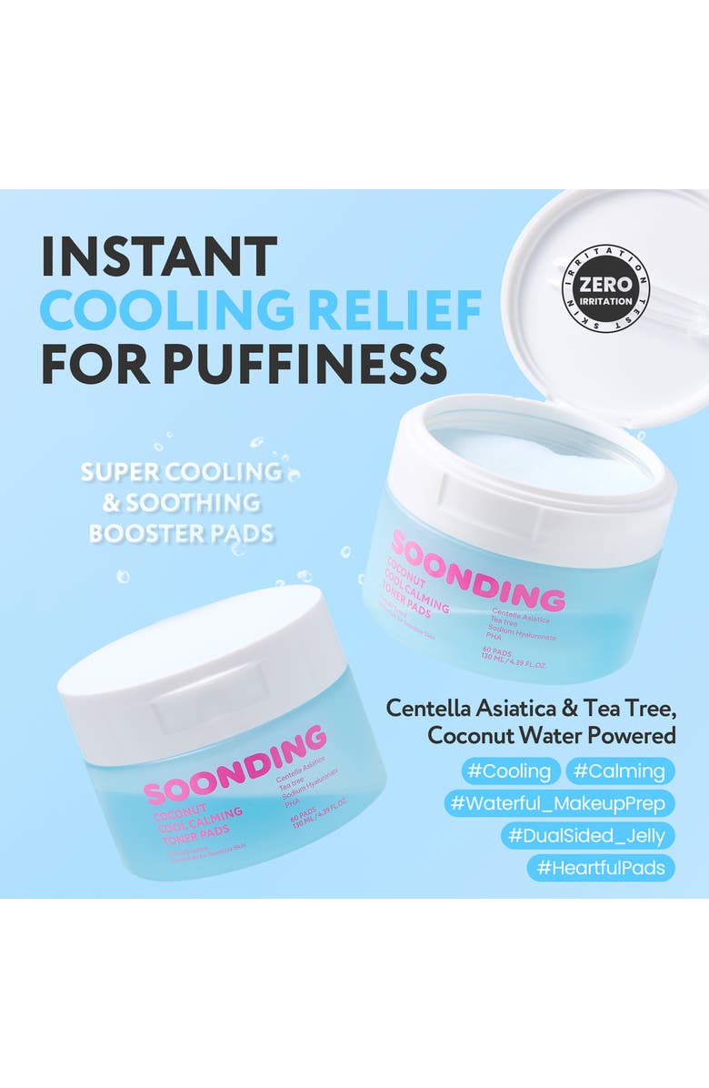 Soonding Coconut Cool Calming Toner Pads - 60 Count, Alternate, color, 