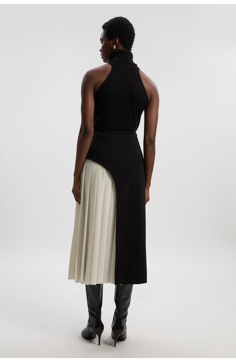 Karen Millen Tailored Buckle Detail Midi Skirt, Alternate, color, Mono