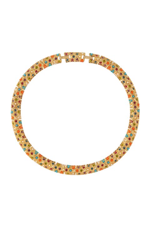 1980s Vintage D Orlan Colourful Swarovski Crystal Collar