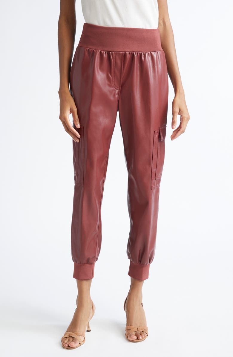 Cinq à Sept Giles Faux Leather Jogger Pants, Main, color,