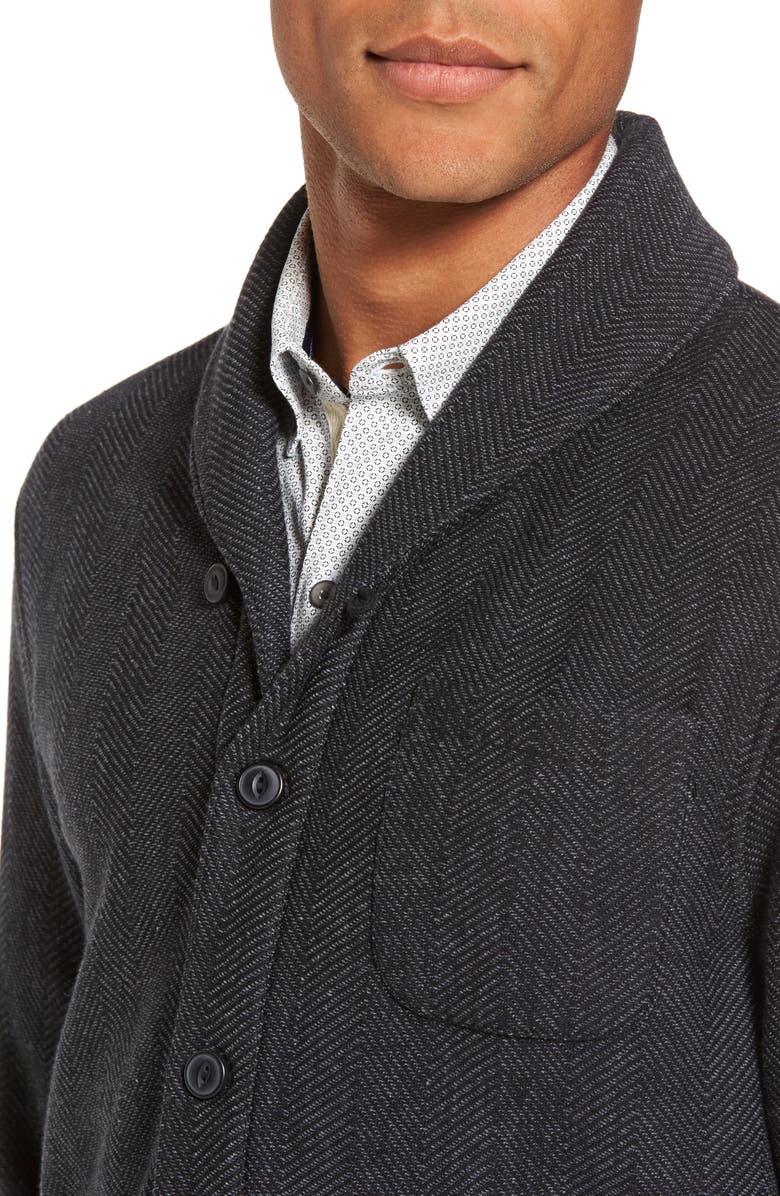 NORDSTROM MEN'S SHOP Fleece Lined Shawl Collar Cardigan, Alternate, color, 