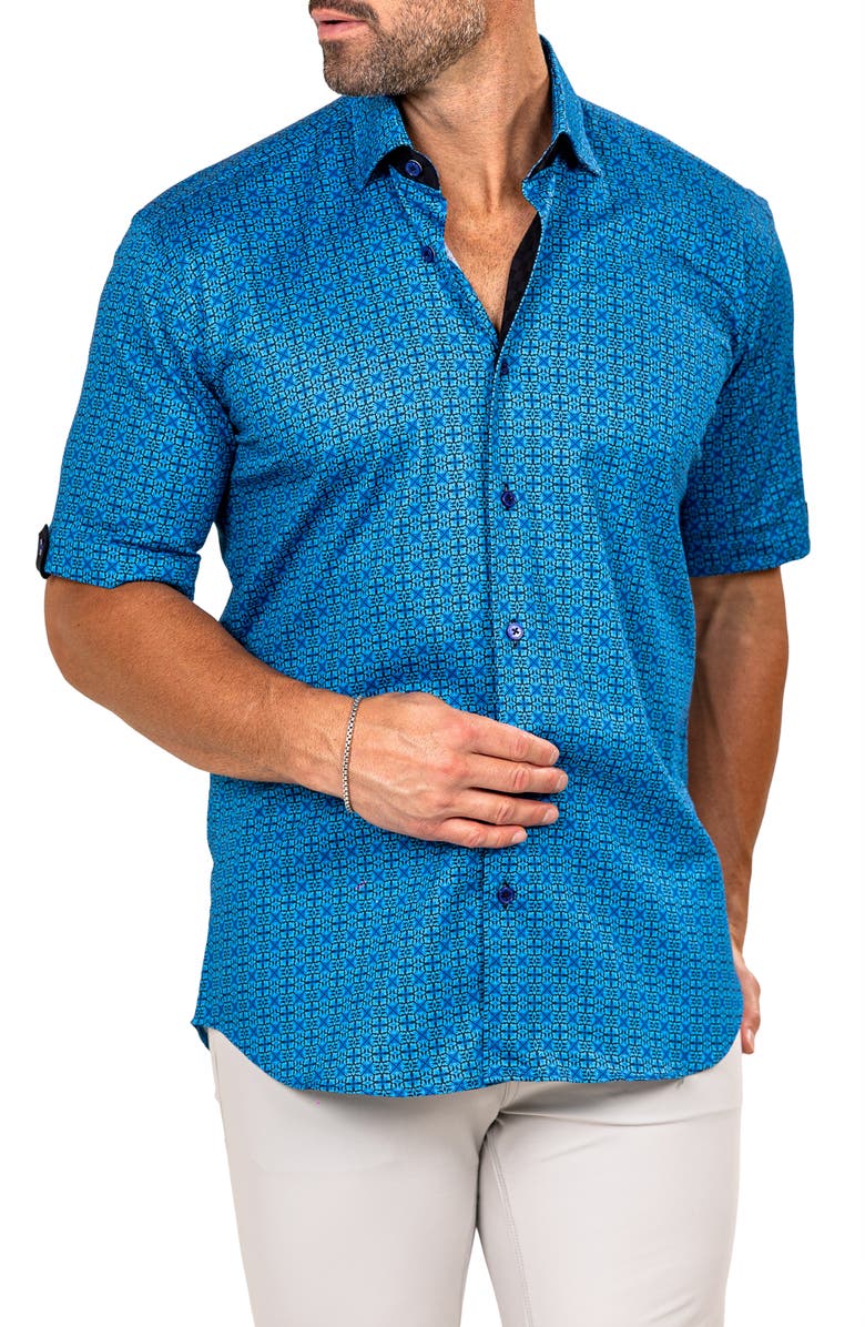 Maceoo Galileo Marthy Short Sleeve Button-Up Shirt, Alternate, color, 