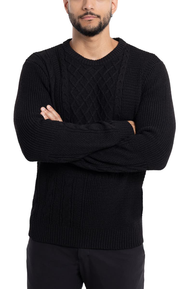 XRAY Mixed Knit Crewneck Pullover Sweater, Alternate, color, 