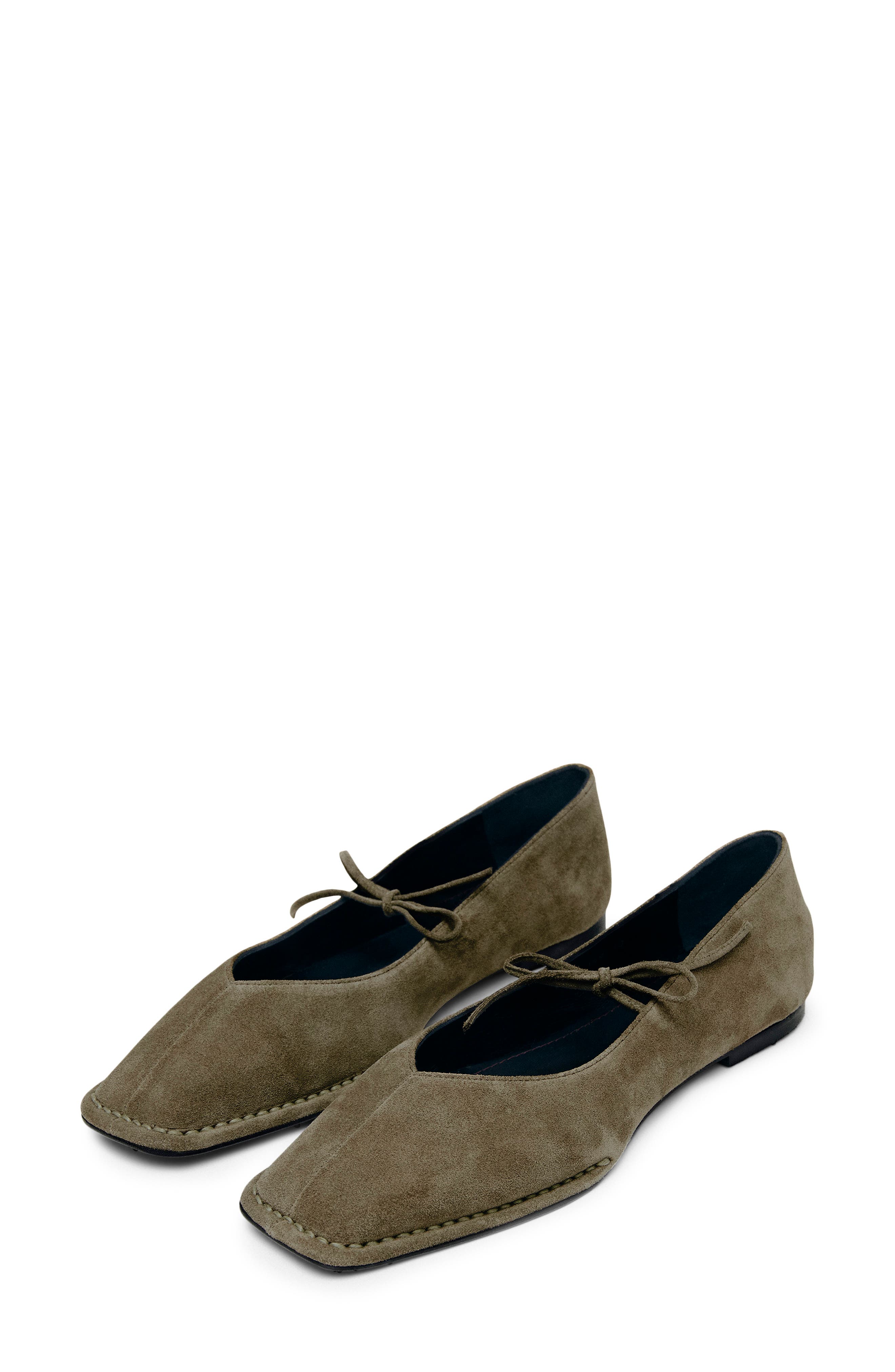 ALOHAS Sway Square Toe Ballet Flat, Main, color, Khaki
