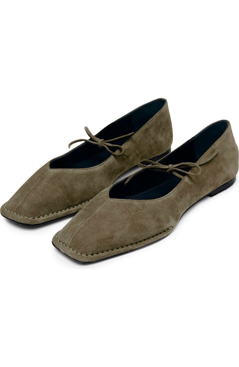 ALOHAS Sway Square Toe Ballet Flat, Main, color, Khaki