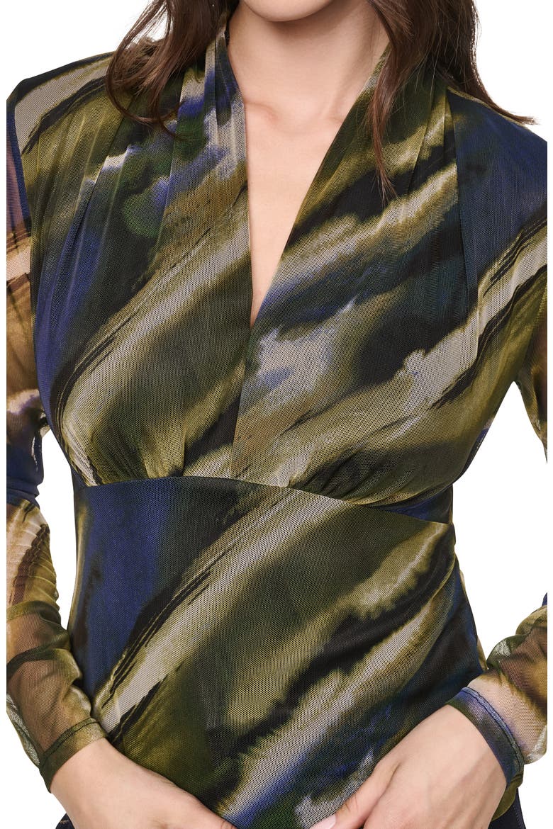 Zebra Print Long Sleeve Mesh Shirt, Alternate, color, BRUSHED