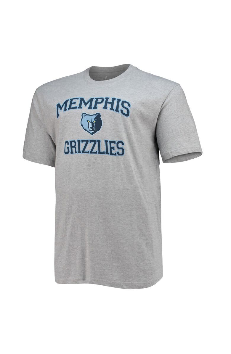 PROFILE Men's Heathered Gray Memphis Grizzlies Big & Tall Heart & Soul T-Shirt, Alternate, color, Heather Gray