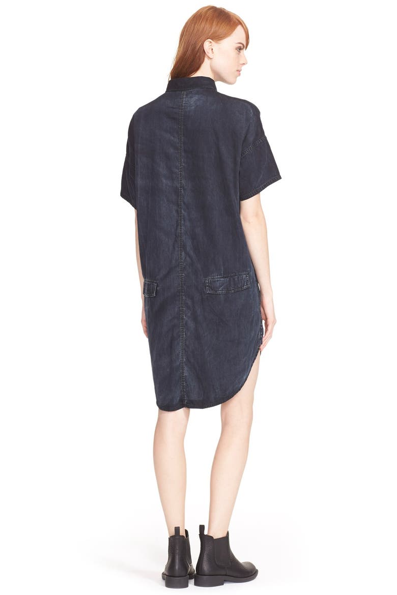 'The Oversized Smock' Denim Shirtdress, Alternate, color, ASPHALT