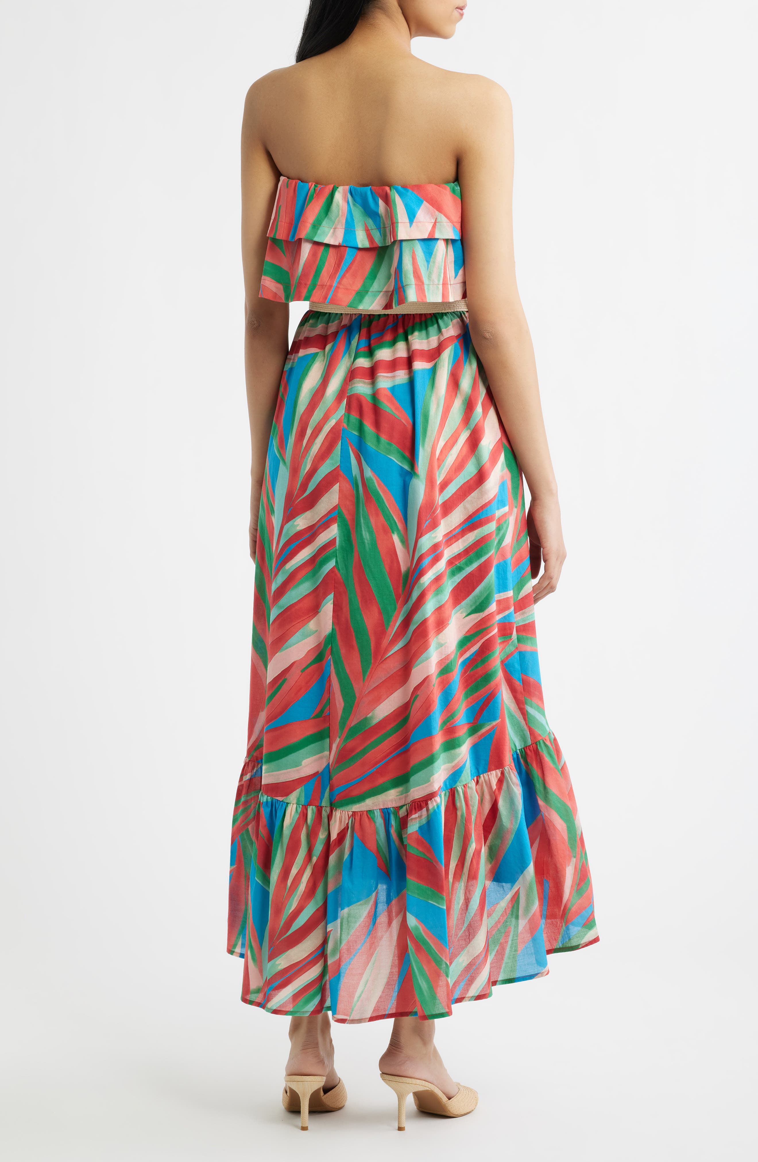 Ruffle Belted Strapless Maxi Dress - image 2