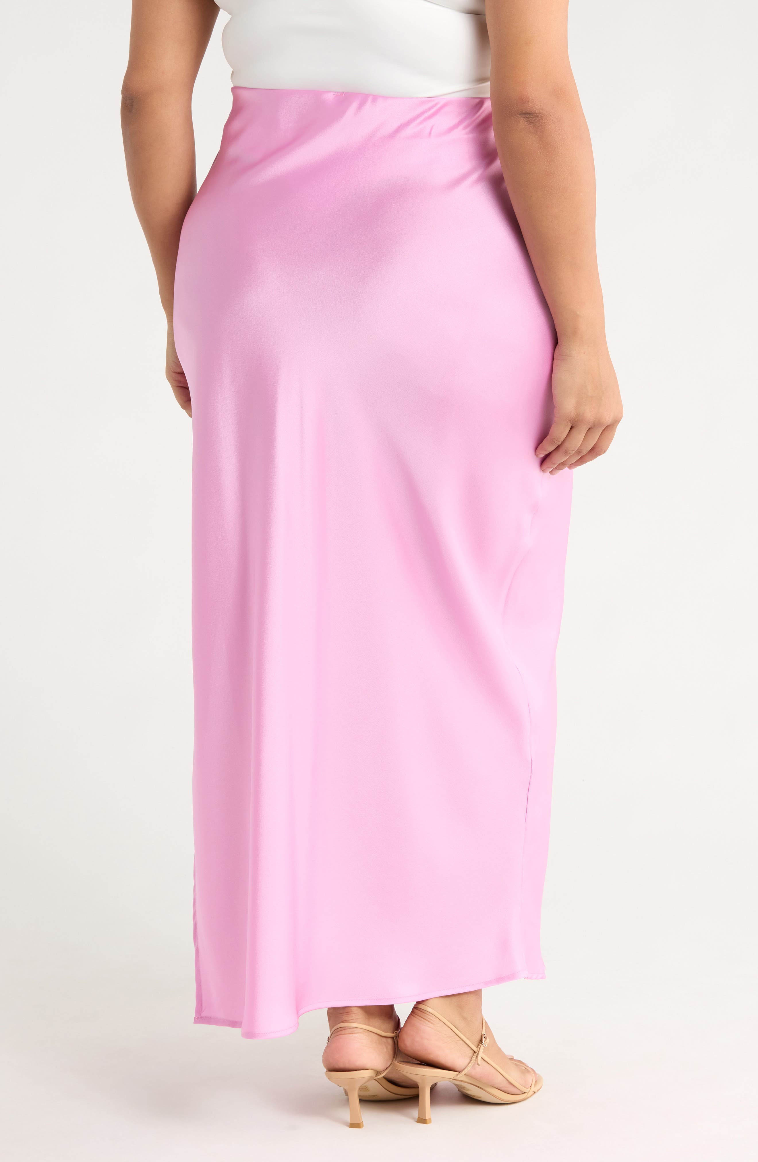 Side Slit Satin Maxi Skirt - image 4
