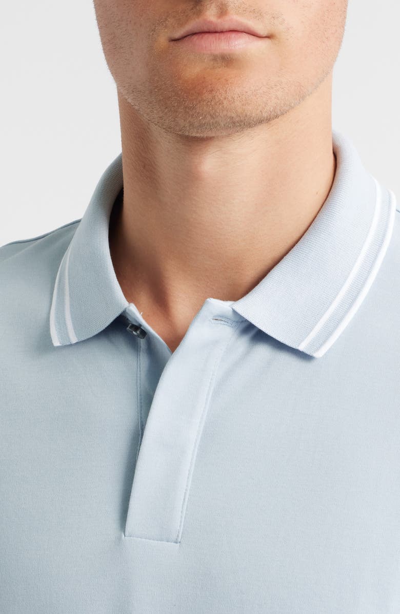 BOSS Parlay Tipped Cotton Polo, Alternate, color, Light Blue