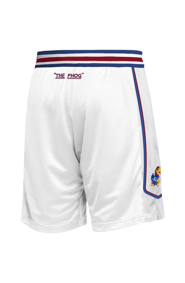 adidas Men's adidas White Kansas Jayhawks Swingman Replica Basketball Shorts, Alternate, color, 