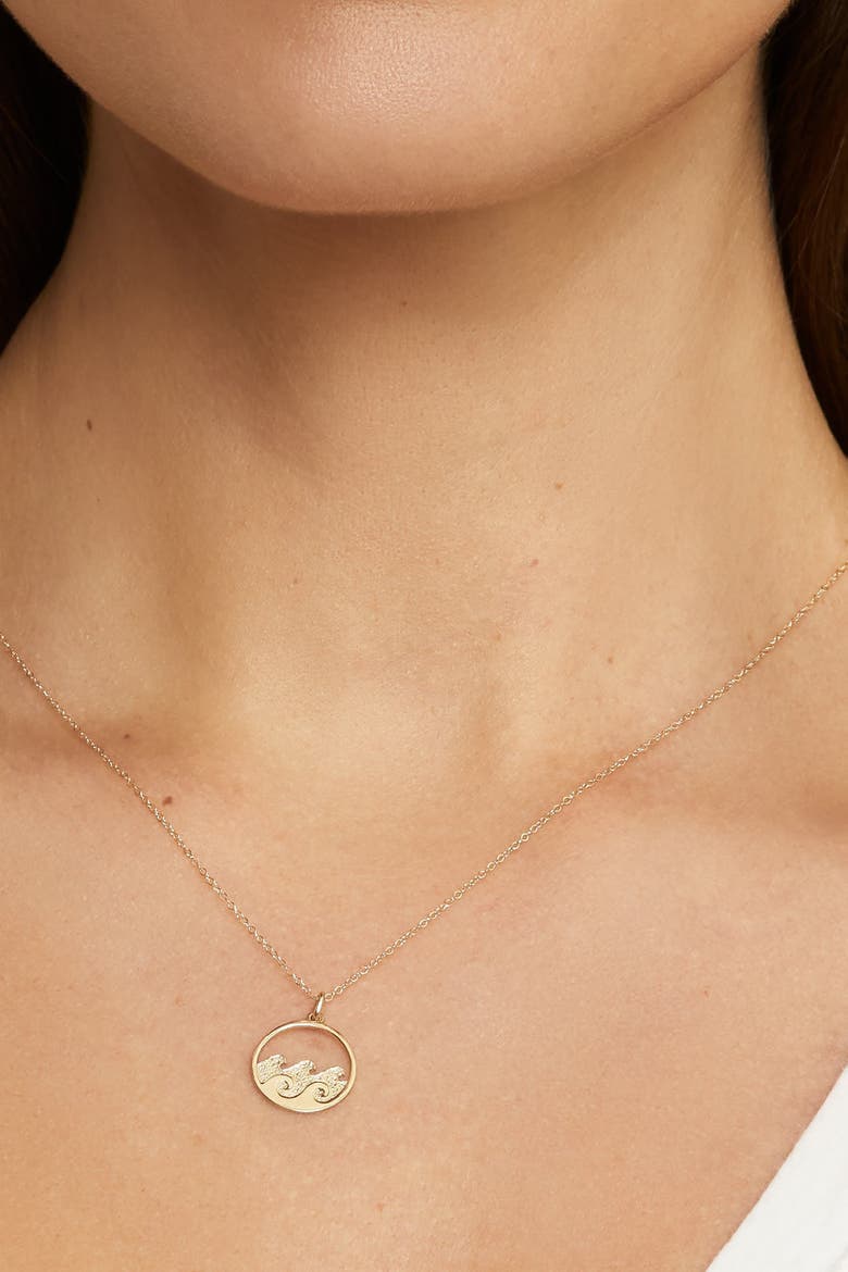 14K Yellow Gold Making Waves Pendant Necklace, Alternate, color, Yellow Gold