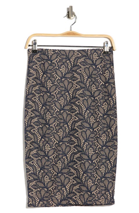 Jacquard Knit Pencil Skirt