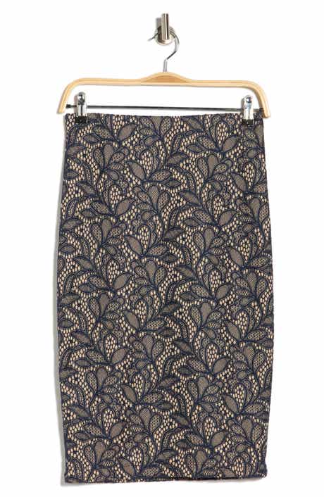 Renee C Jacquard Knit Pencil Skirt