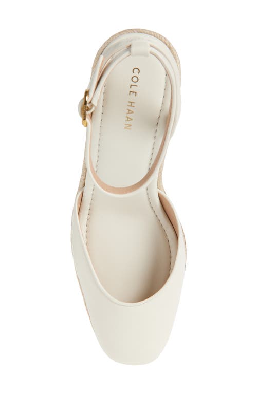 Cole Haan Cloudfeel Platform Wedge Espadrille In Ivory Leather