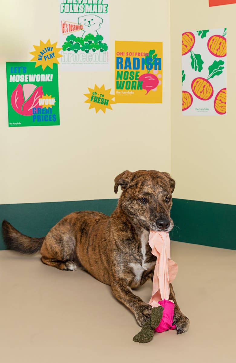 the furryfolks Radish Nosework Toy, Alternate, color, Pink