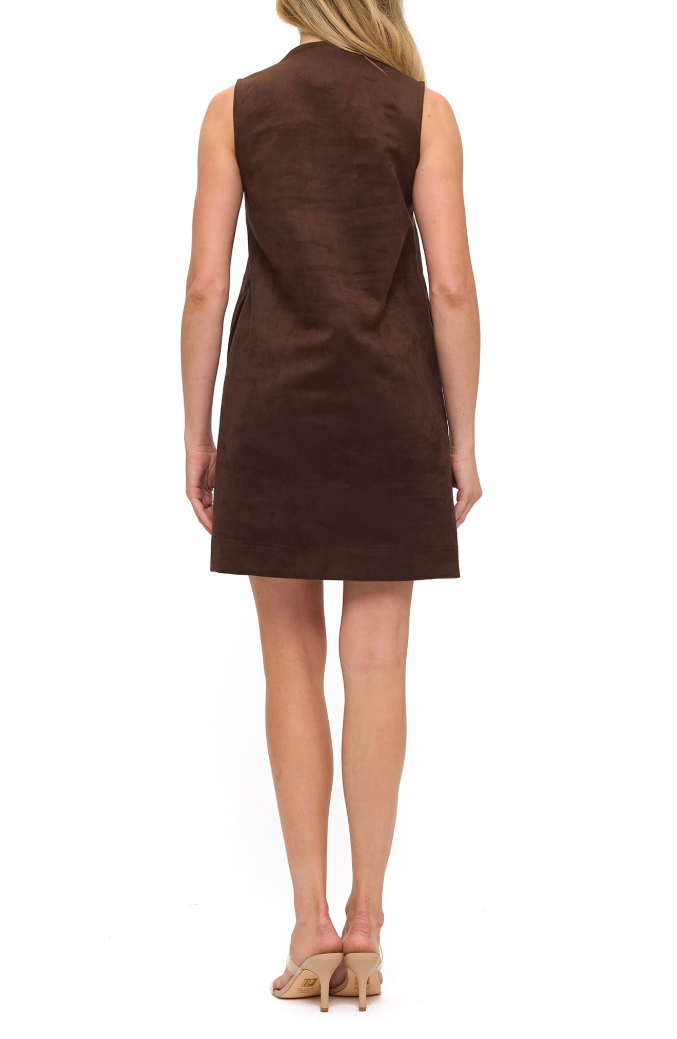Faux Suede Sleeveless Minidress - image 2