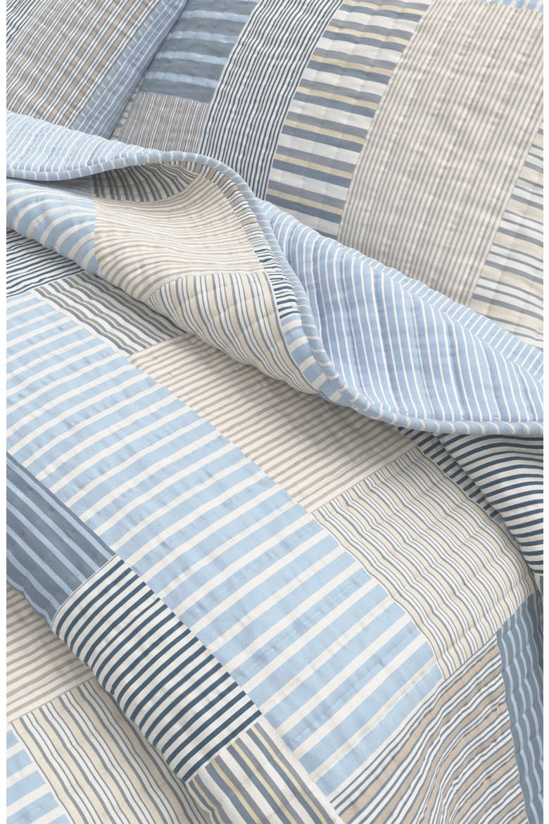 Stripe Patchwork Quilt Set, Alternate, color, BLUE STRIPE PATCHWORK