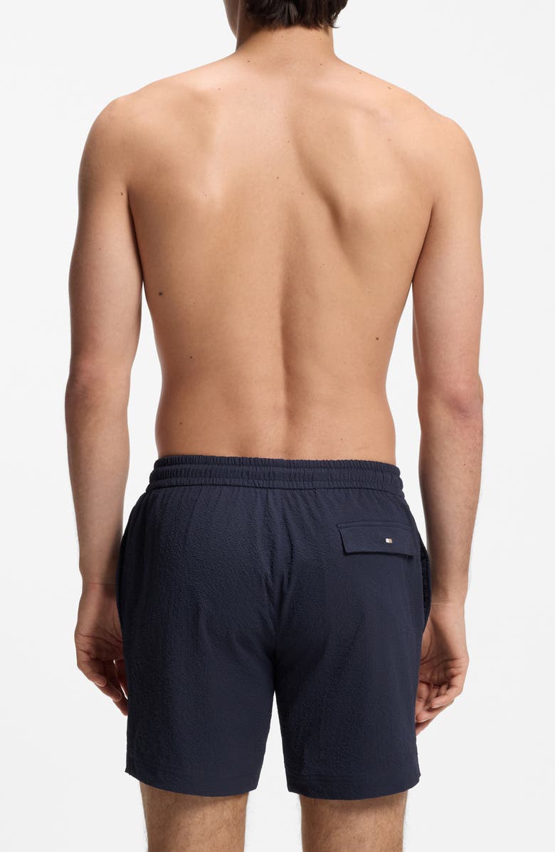 BOSS Relax Swim Trunks, Alternate, color, Navy