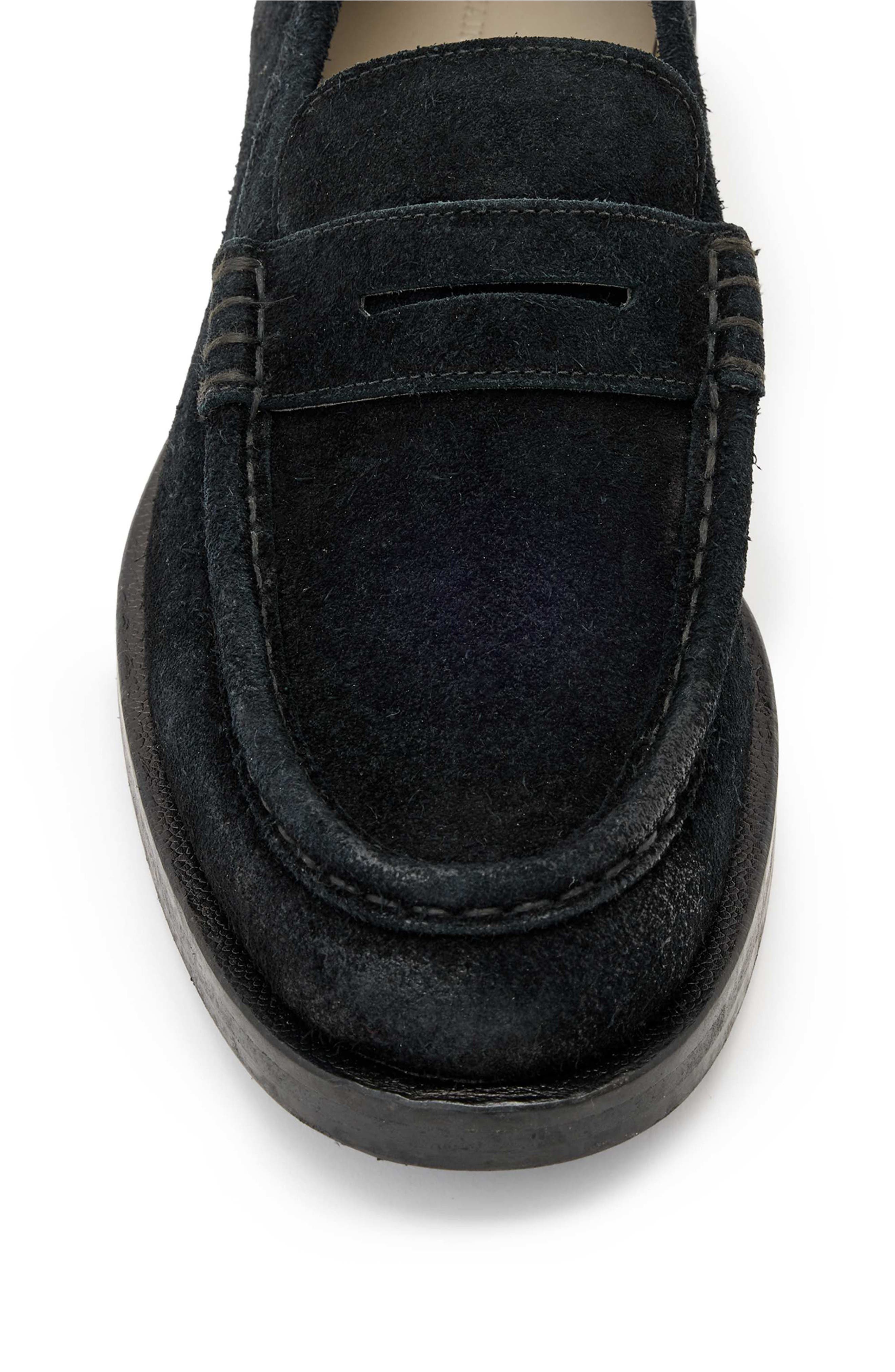 AllSaints Bloom Penny Loafer, Alternate, color, Black