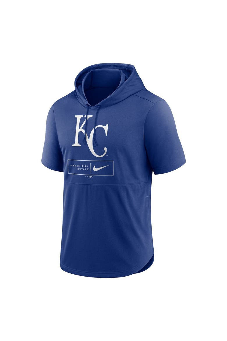 Men's Nike Royal Kansas City Royals Lockup Performance Short Sleeve Lightweight Hooded Top, Alternate, color, Royal