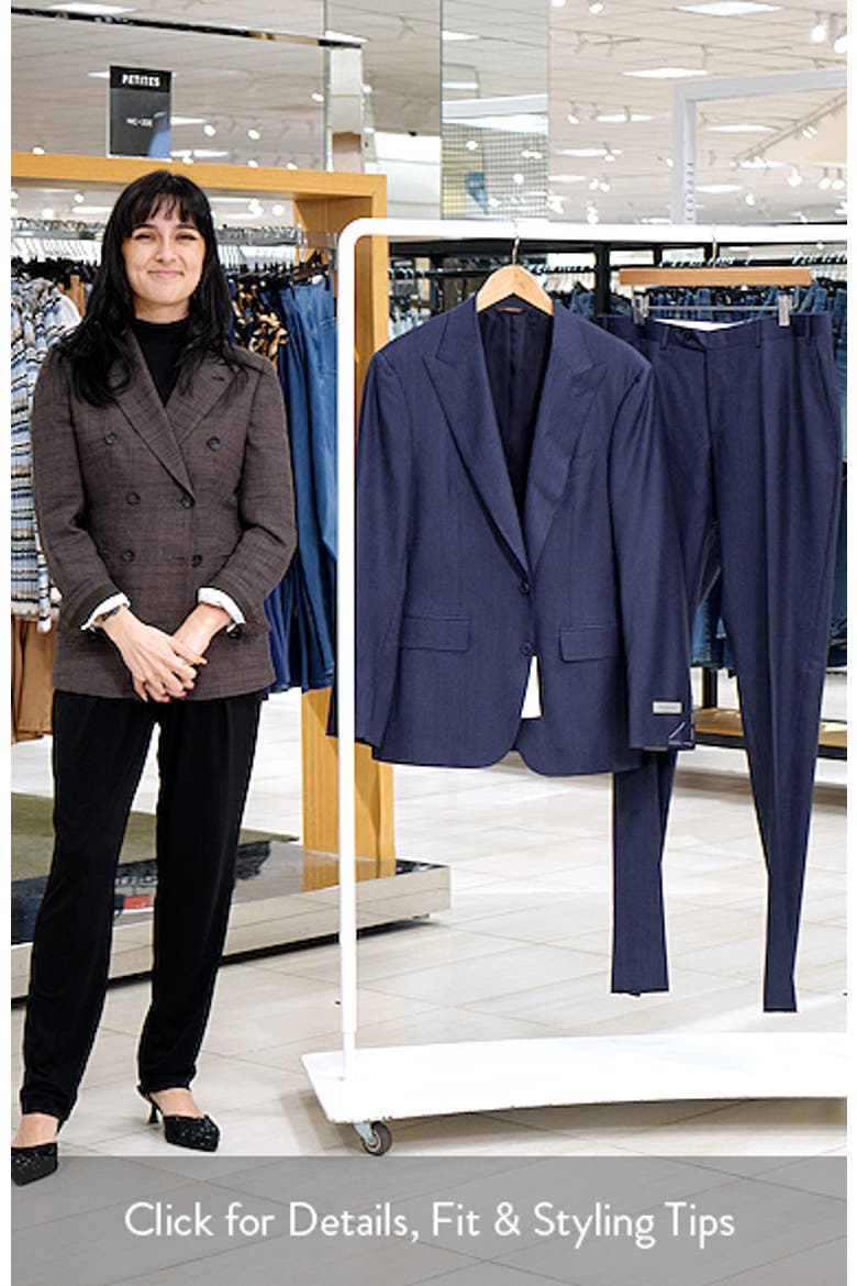 Capri Trim Fit Navy Wool & Cashmere Peak Lapel Suit video