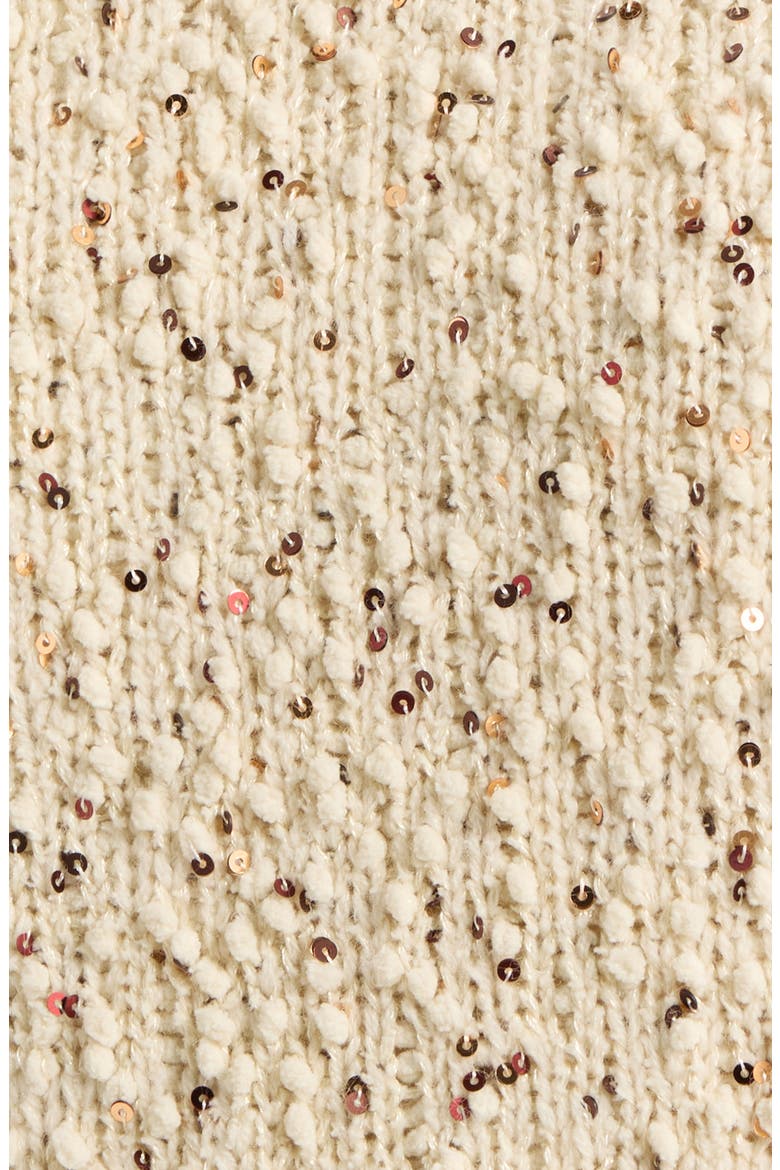 Confetti Sequin Short Sleeve Sweater, Alternate, color, CREAM