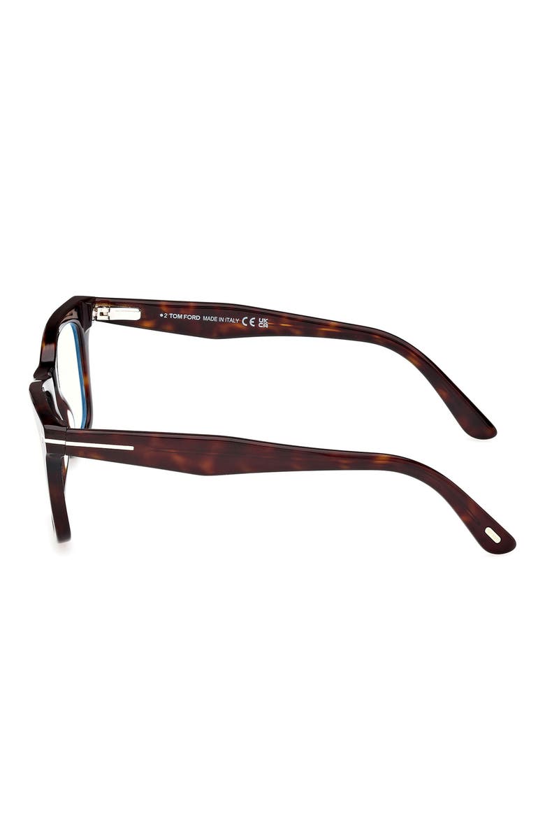 50mm Square Blue Light Blocking Optical Glasses, Alternate, color, HAVANA ECO / T LOGO