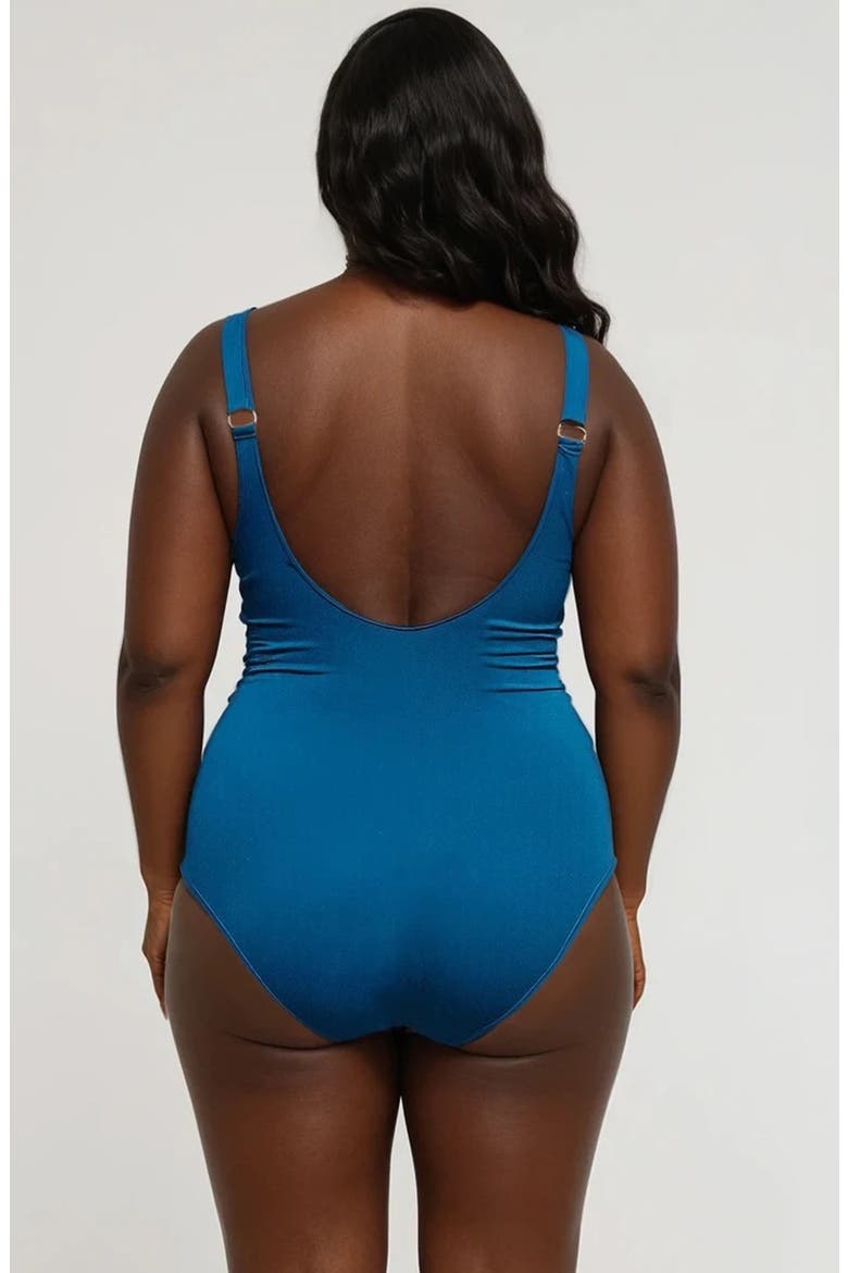 Plus Size Mila One-Piece Swimsuit With Built-In Bra and Tummy Control, Alternate, color, Space Blue