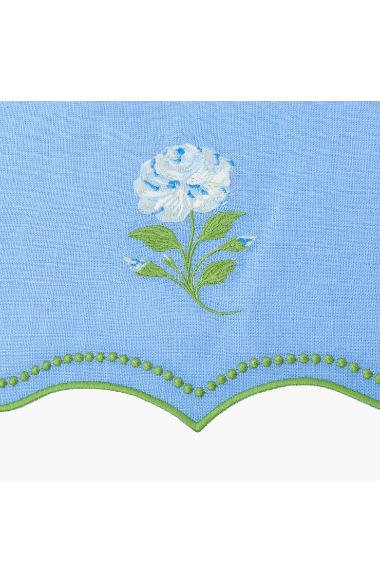 Mrs. Alice Rose Embroidered Linen Napkins, Alternate, color, Blue