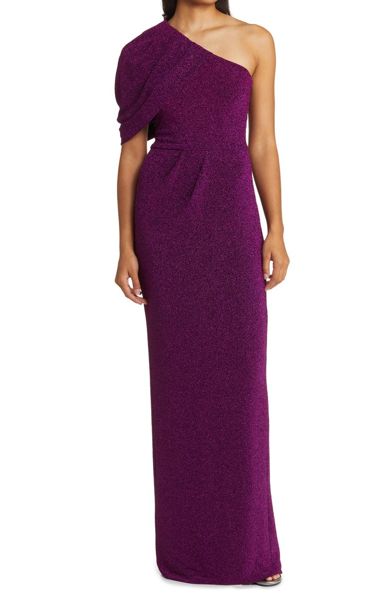 Black Halo Egan One-Shoulder Column Gown, Main, color, 