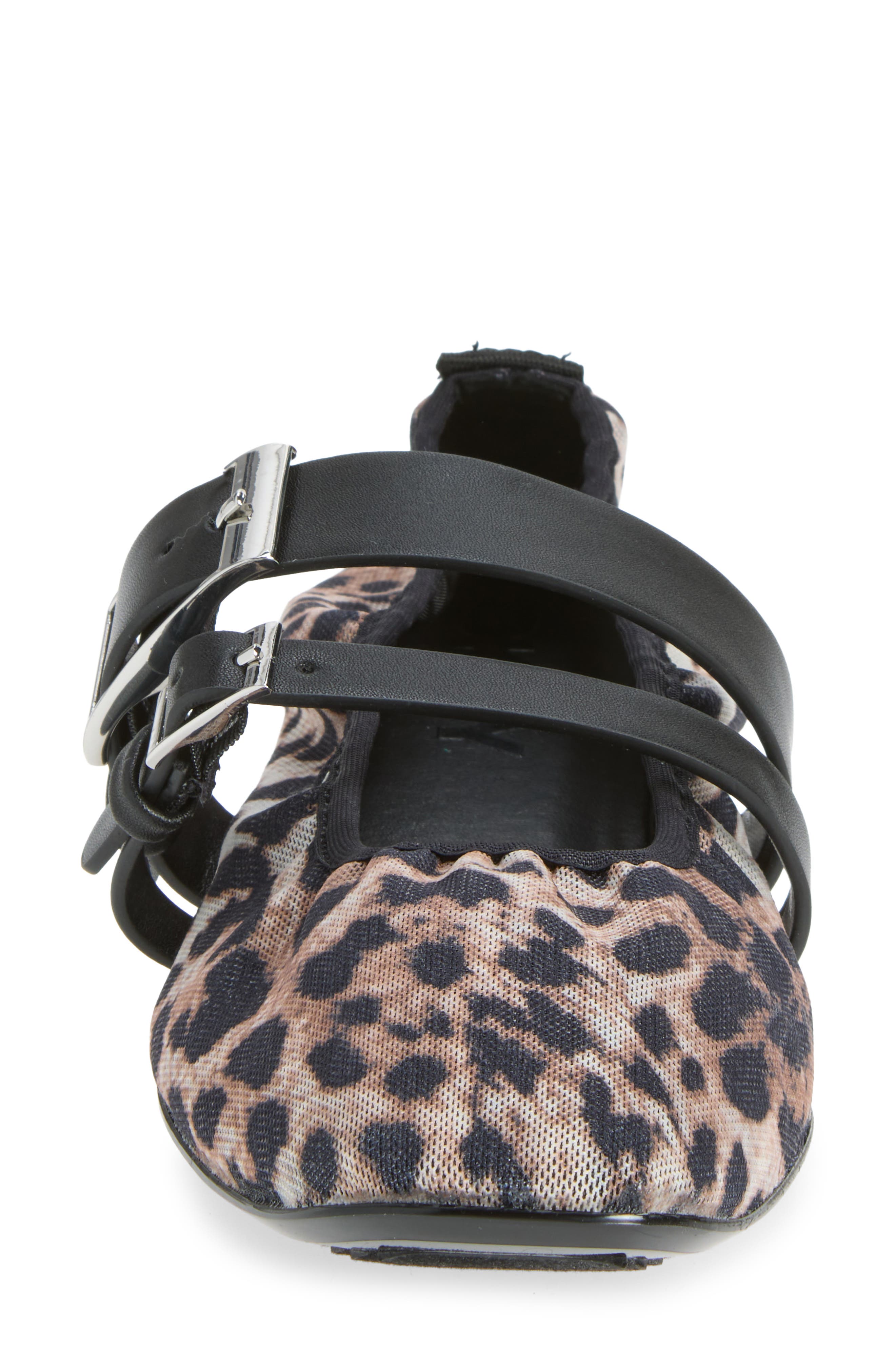 Dade Buckle Strap Mesh Ballet Flat, Alternate, color, NATURAL/ BLACK