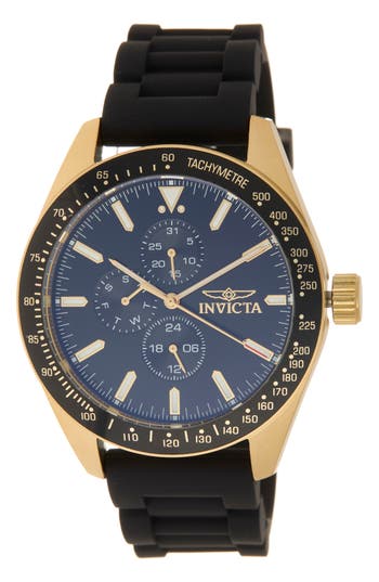 Invicta Aviator Silicone Strap Watch, 45mm