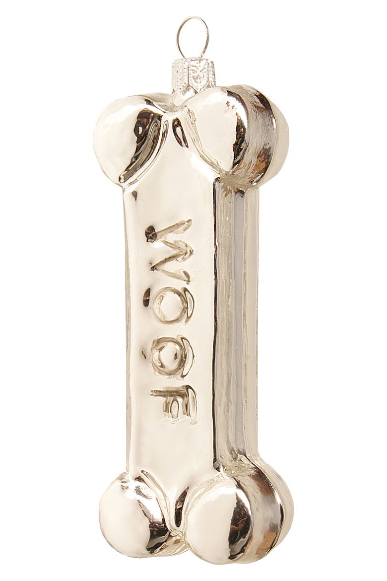 Dog Bone Ornament, Main, color, METALLIC SILVER