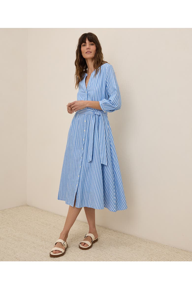 Organic Cotton Sunset Lightweight Cotton Easy Dress, Main, color, Blue Bondi Stripe