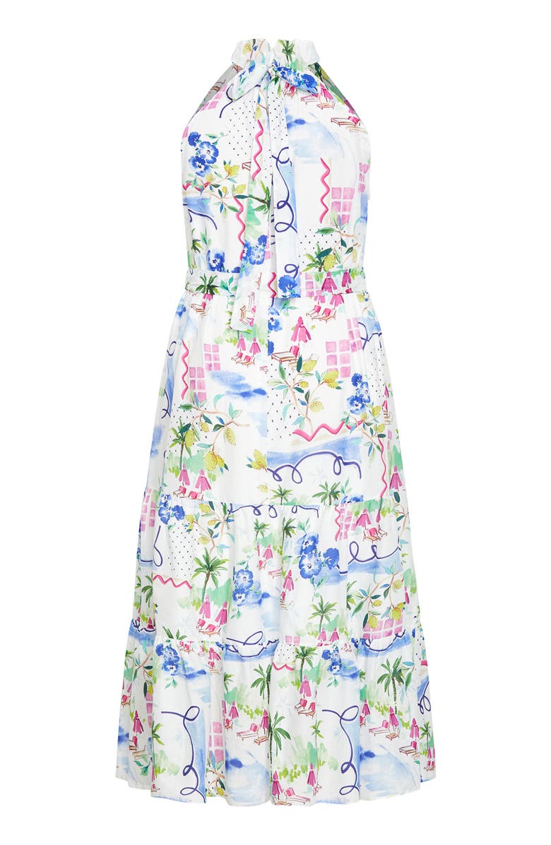 City Chic Island Breeze Maxi Halter Dress, Alternate, color, Island Breeze