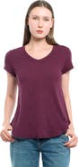 WILT Clothing Short Sleeve Shrunken V-Neck Shirttail Top