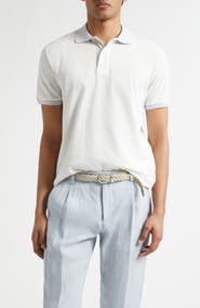 Eleventy Contrast Trim Cotton Piqué Polo