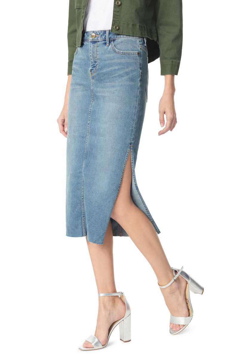 Sam Edelman The Maribelle Mid Rise Denim Skirt, Main, color, 