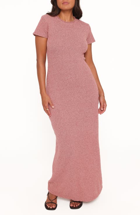 Lowell Short Sleeve Knit Maxi Sweater Dress