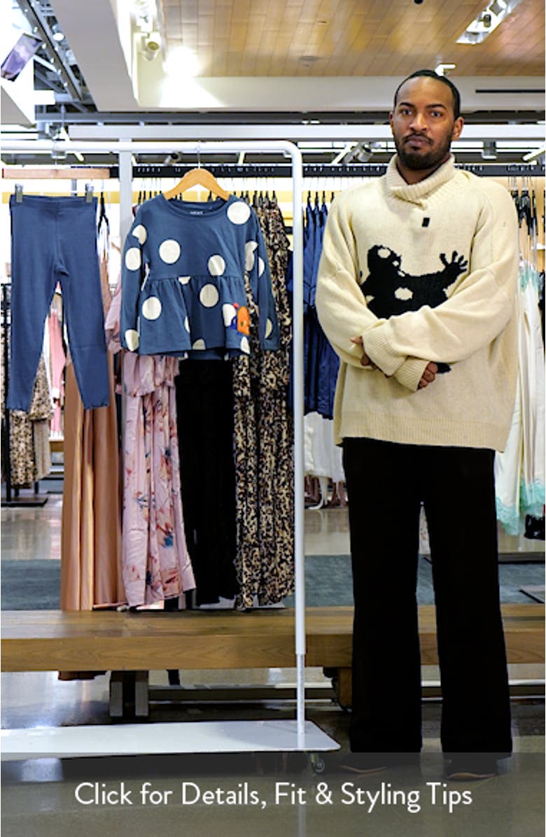 Kids' Ladybug Appliqué Polka Dot Cotton Peplum Sweatshirt & Leggings Set, sales video thumbnail