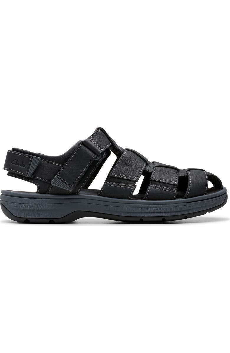 Clarks<sup>®</sup> Saltway Cove Fisherman Sandal, Alternate, color, Black Leather